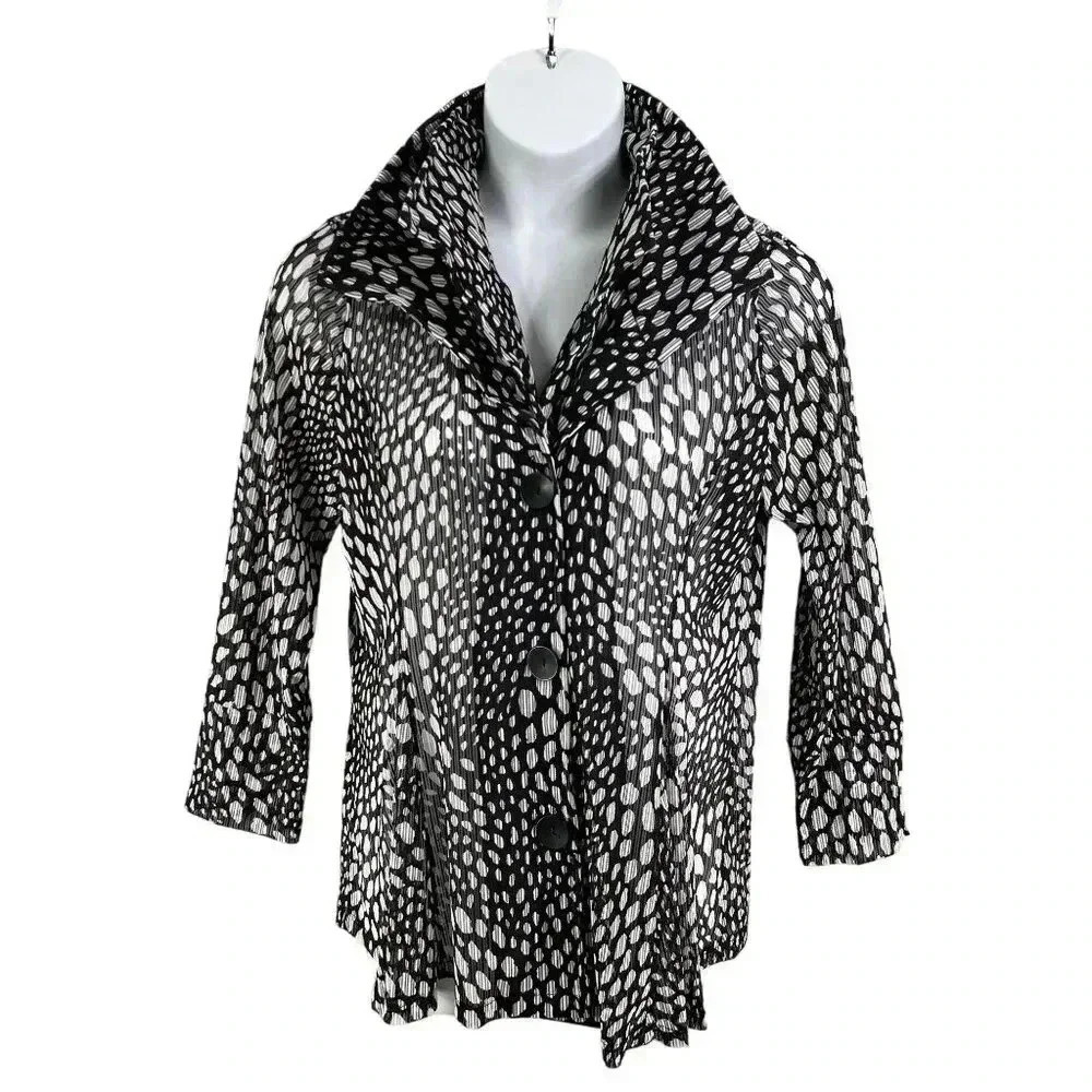 DAMEE Inc Womens M Mesh Sheer Wired Adjustable Double Stand up Collar Jacket Top